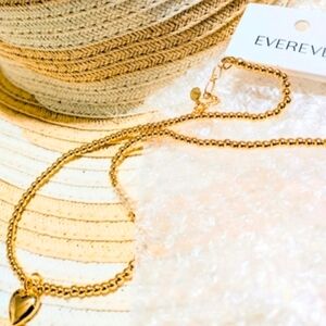 Evereve Gold Beaded Heart Necklace